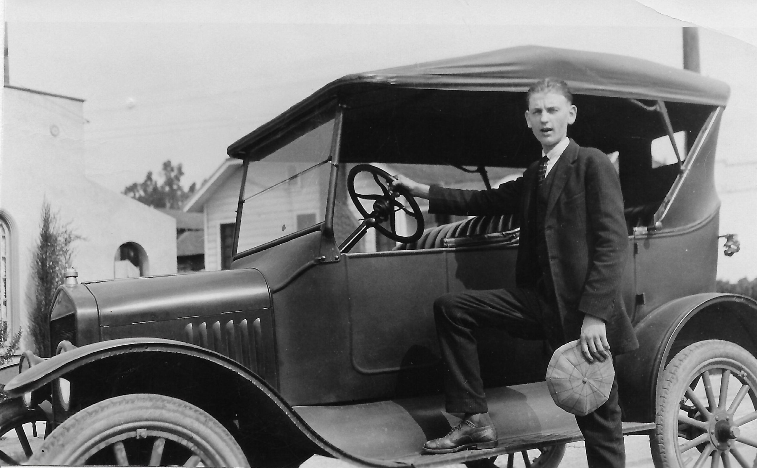 David with his Model T Ford